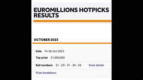 euro million hotpick results|EuroMillions HotPicks draw details .